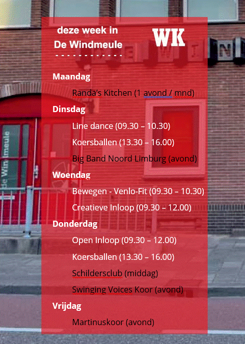 Weekprogramma Windmeule 2026